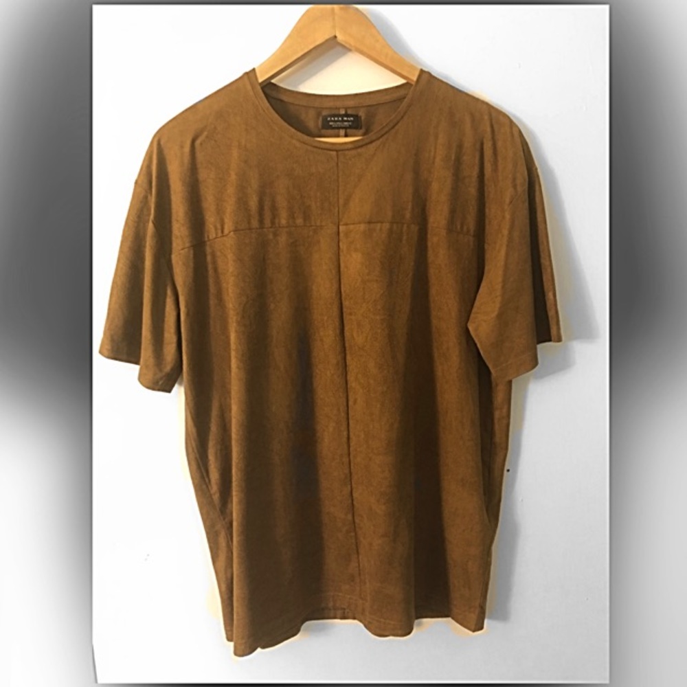 Zara Man Vegan Suede T-Shirt